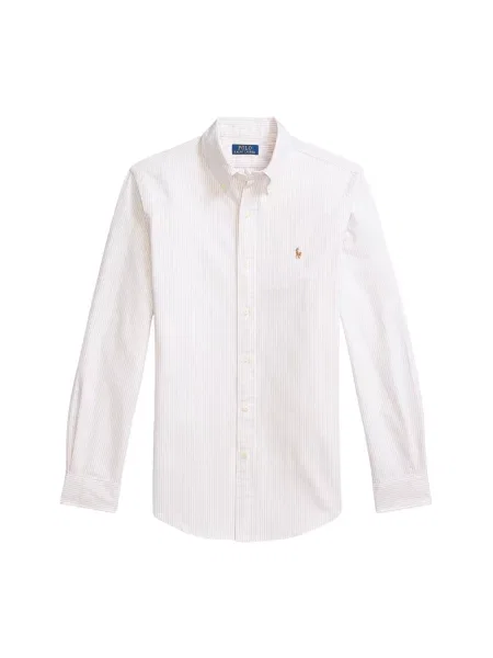 Polo Ralph Lauren koszula casualowa Custom Fit Mężczyźni Slim Fit beżowy|biały w paski L beżowa