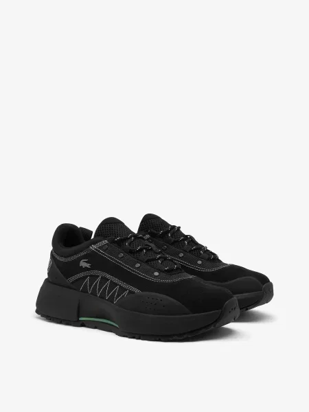 Кожаные кроссовки Lacoste черные