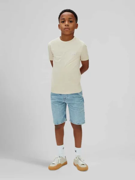 Szorty bermudy o kroju regular fit z czystej bawełny Calvin Klein Jeans niebieskie