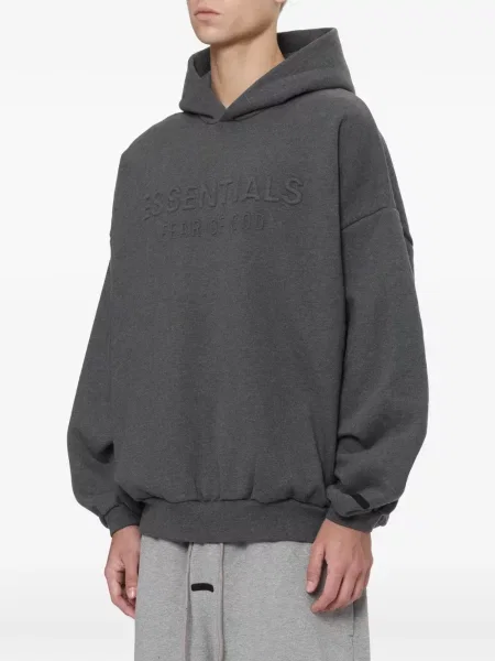Суичър с качулка Fear Of God Essentials с автограф сиво