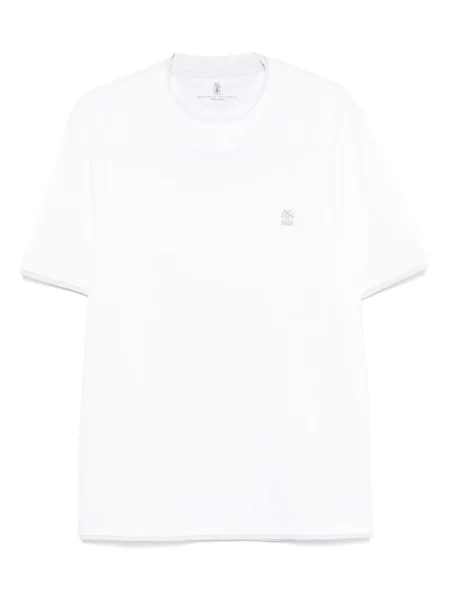 Tricou Brunello Cucinelli cu broderie alb
