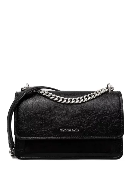 Кожено портмоне Michael Michael Kors с връзки с принт кафяво