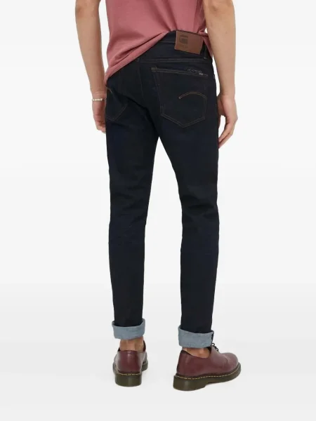 Blugi G-star Raw cu broderie albastru