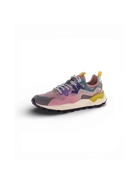 Sneakersy Flower Mountain zamszowe w kwiatki różowe