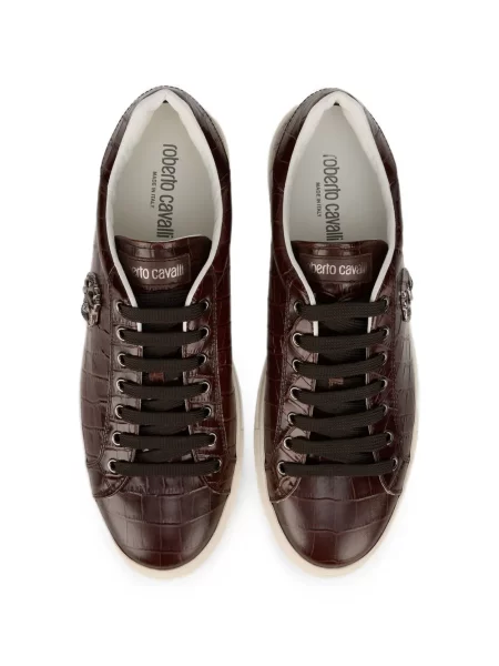 Sneakerși Roberto Cavalli din piele maro