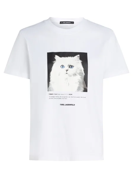 Karl Lagerfeld Tricou PORTRAIT negru alb
