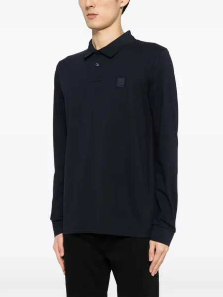 Tricou polo Boss cu autograf albastru
