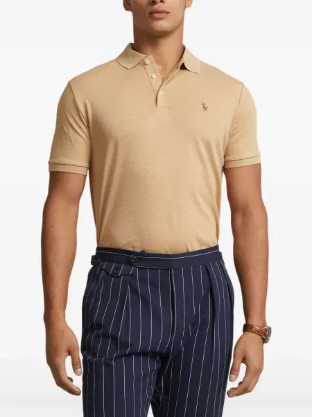 Tricou polo Polo Ralph Lauren cu glugă cu blană cu broderie roșu