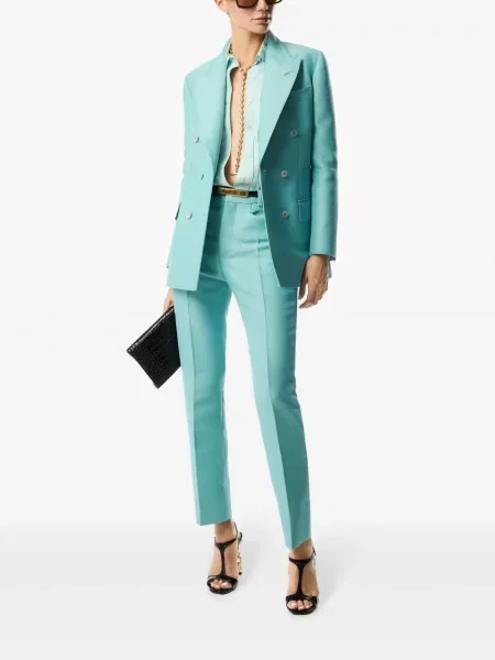 Cămașă Tom Ford de mătase albastru