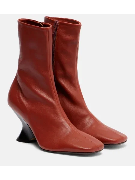Cizme scurte Dries Van Noten din piele maro