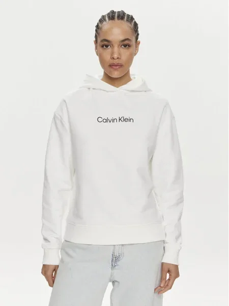 Calvin Klein Bluză Hero Logo alb