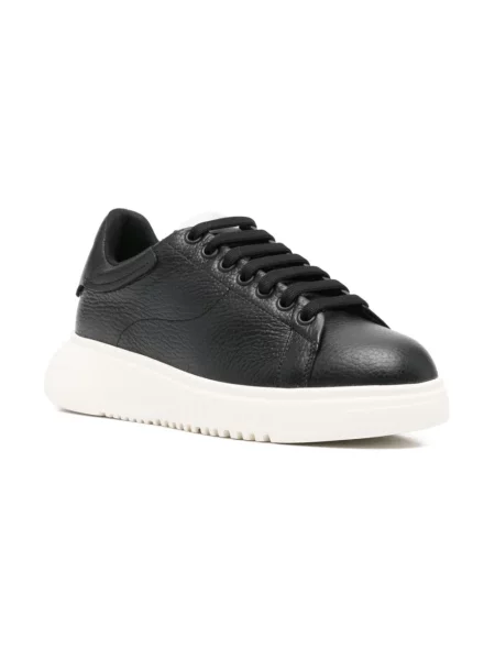 Emporio Armani Buty Kobieta 37 EU Sneakersy z Logo Patch czarny