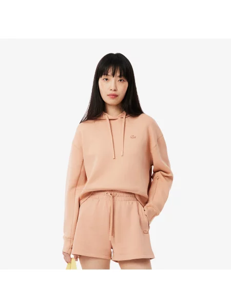 Lacoste Krótka Bluza Z Kapturem beżowa