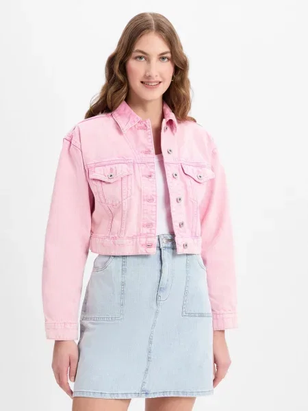 HUGO BLUE kurtka dżinsowa Galatea_B Kobiety różowy jednolity S niebieska