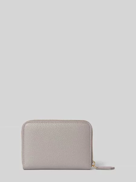 Lniany portfel Valentino Bags beżowy