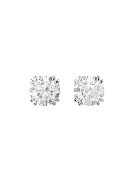 Swarovski Akcesoria Kobieta Biały ONE SIZE Okrągłe białe kolczyki Constella z rodu szare