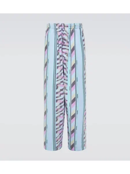 Športne hlače Balenciaga iz flisa s potiskom