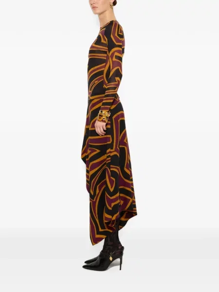 Rochie Pucci cu imagine din jerseu negru