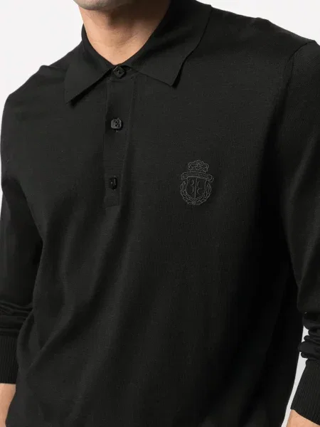 Pulover Billionaire cu broderie negru