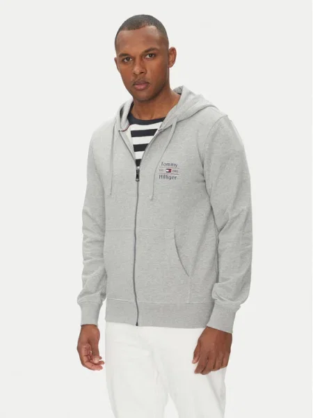 Суичър с качулка Tommy Hilfiger с качулка сиво