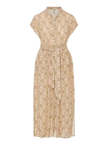 Funky Buddha Rochie tip bluză crem / caramel maro