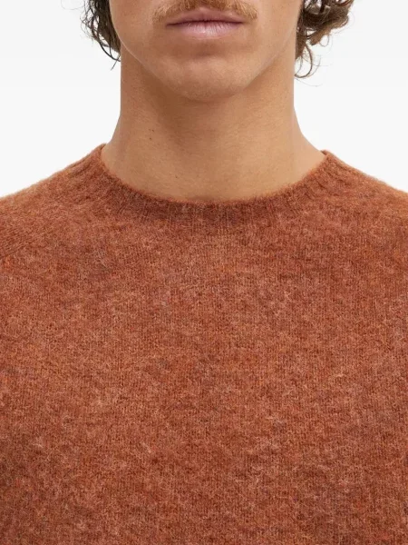 Pulover Norse Projects cu decolteu rotund portocaliu