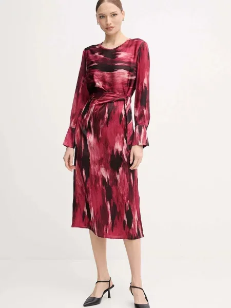 Joseph Ribkoff sukienka midi rozkloszowana czerwony