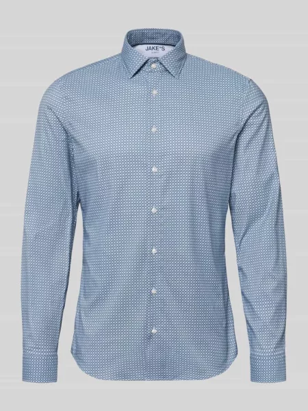 Koszula biznesowa o kroju slim fit z kołnierzykiem typu kent Jake*s błękitna