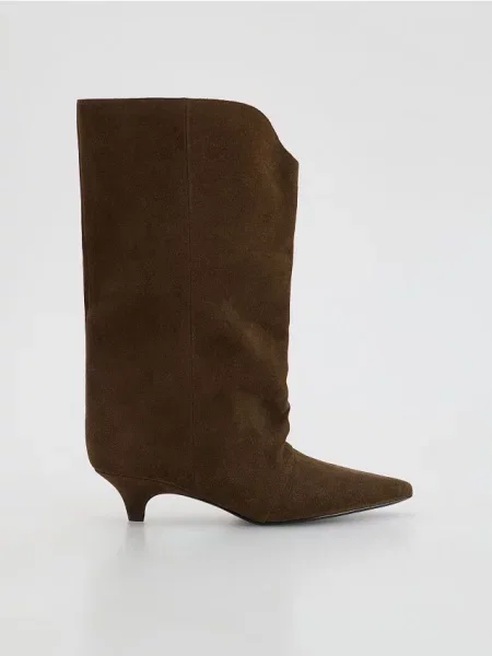 Замшевые сапоги Reserved коричневые