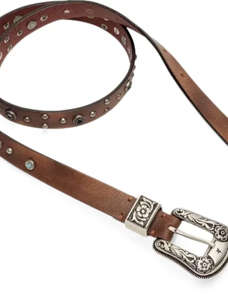 Cu centură curea Golden Goose din piele maro