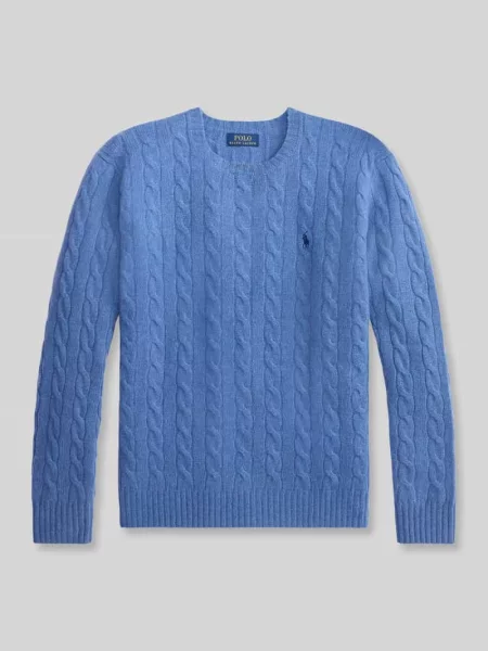 Sweter o kroju regular fit z mieszanki wełny i kaszmiru Polo Ralph Lauren niebieski