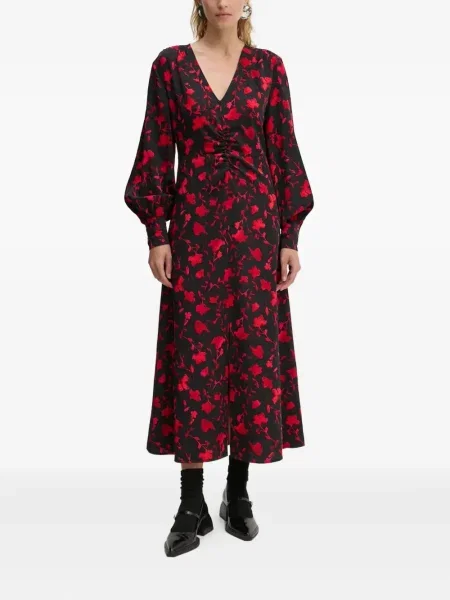 Rochie Gestuz cu model floral de costum negru