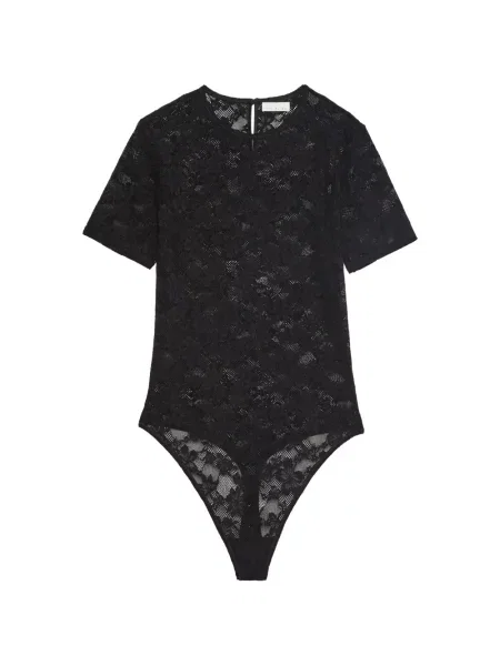 Scurt body Fleur Du Mal din dantelă negru