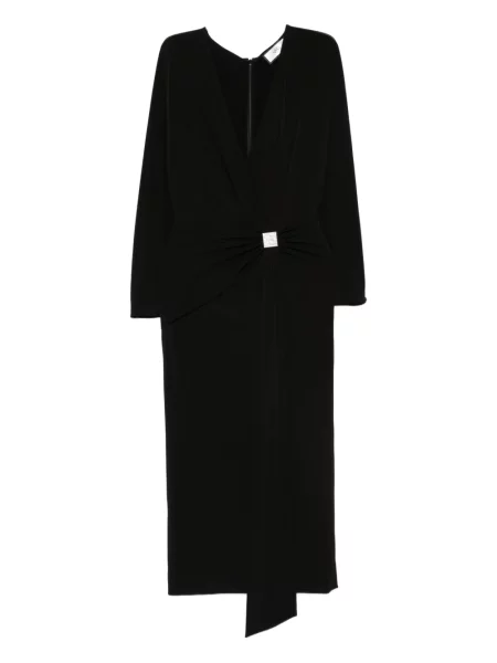 Rochie midi Nissa de cristal până la genunchi de costum negru