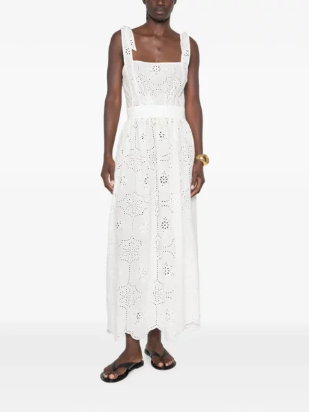 Rochie maxi Matteau cu broderie alb