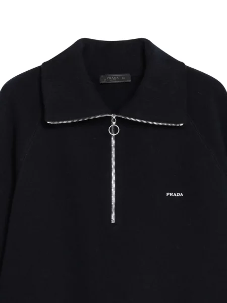 Tricou polo Prada de lână albastru