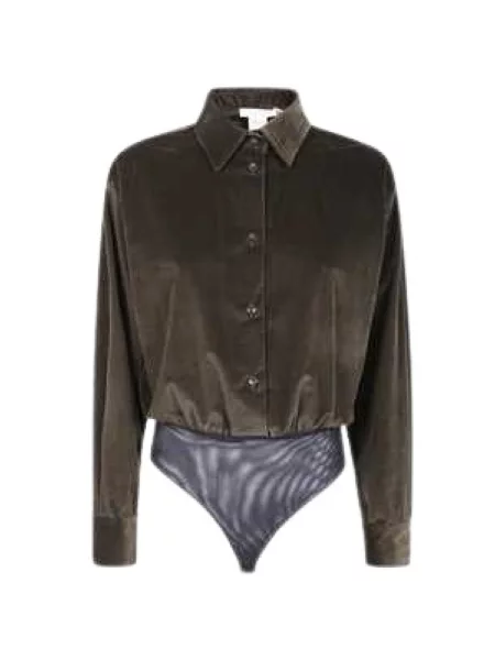 Aksamitna koszulka Max Mara zielona