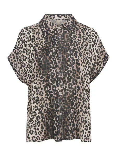 CULTURE Bluză Myra bej / maro deschis negru