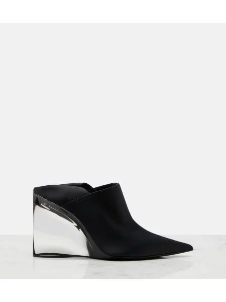 Saténové mules Alaïa na kline čierna