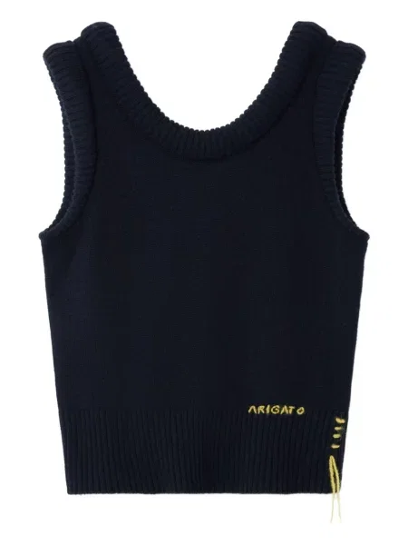 Dzianinowa kamizelka Axel Arigato bez rękawów niebieska
