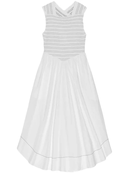 Rochie midi Ganni până la genunchi de costum alb