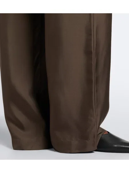Pantaloni Róhe de mătase maro