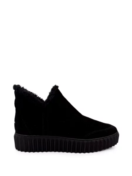 Cizme scurte Voile Blanche din piele de oaie negru