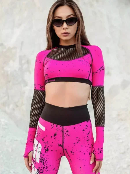 Кроп-топ для спорта рожевий