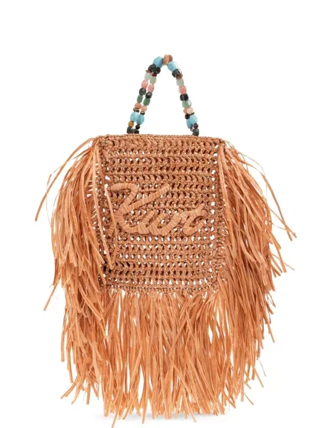 Geantă shopper Kurt Geiger London cu franjuri portocaliu