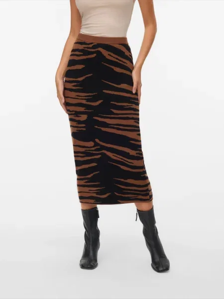 VERO MODA Fustă VMNANCY maro negru