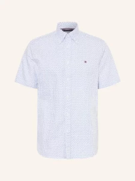 Tommy Hilfiger Koszula Z Krótkim Rękawem Regular Fit Z Lnem weiss biała
