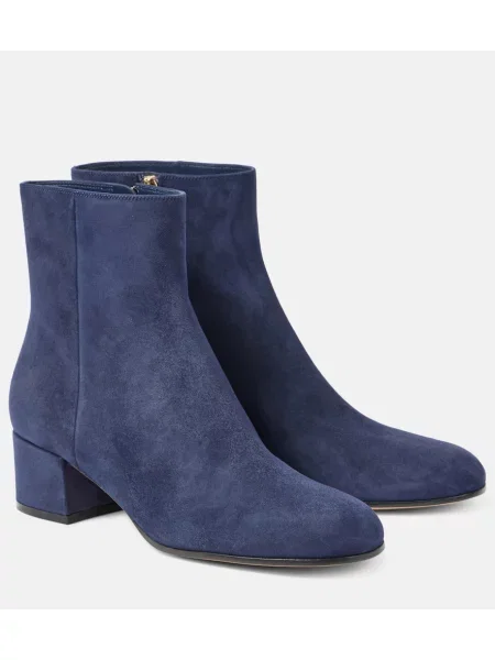 Cizme scurte Gianvito Rossi din piele de căprioară albastru