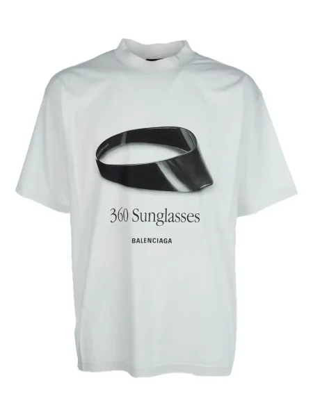 Tricou Balenciaga cu imagine alb