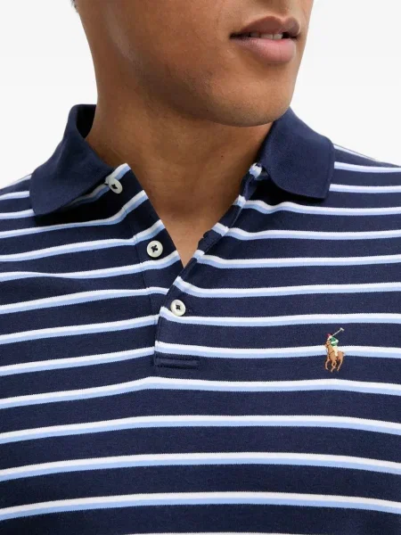 Tricou Polo Ralph Lauren tricotate cu decolteu în V lung verde